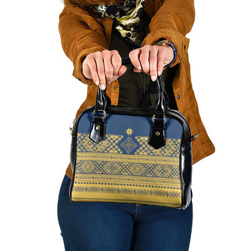 Latvia Jani Midsummer Shoulder Handbag Blue Gold Latvijas Auseklis LT7