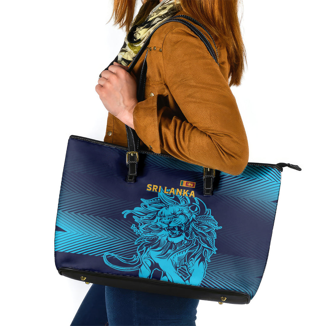 Sri Lanka Cricket Lion World Cup 2024 Leather Tote Bag Gradient Inspiration LT7
