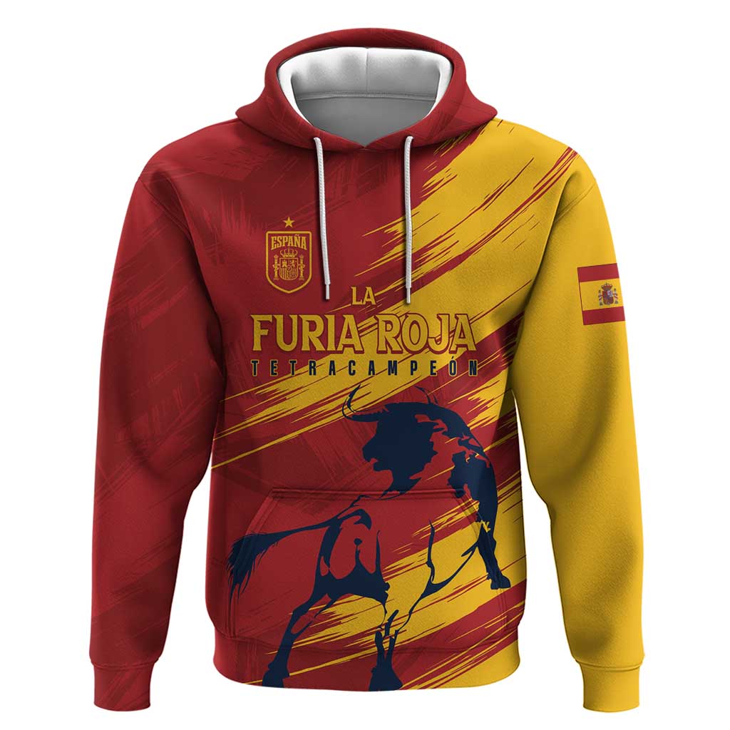 Spain La Furia Roja Custom Hoodie 2024 Tetracampeon Espana LT7