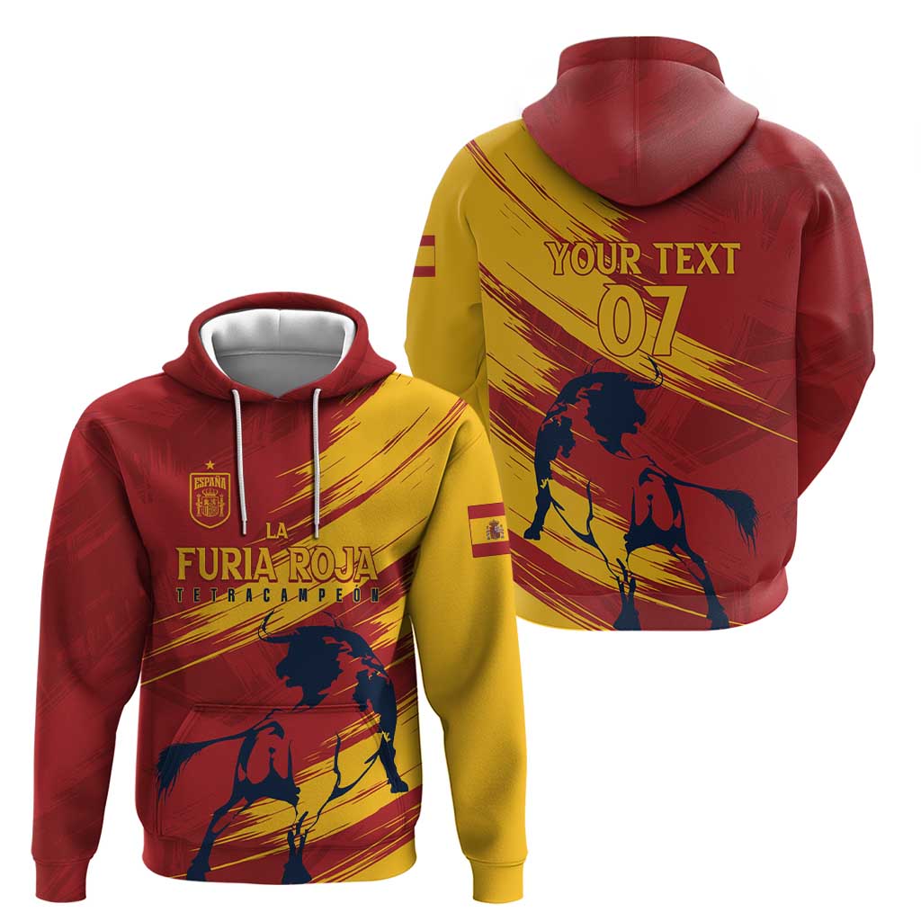Spain La Furia Roja Custom Hoodie 2024 Tetracampeon Espana LT7