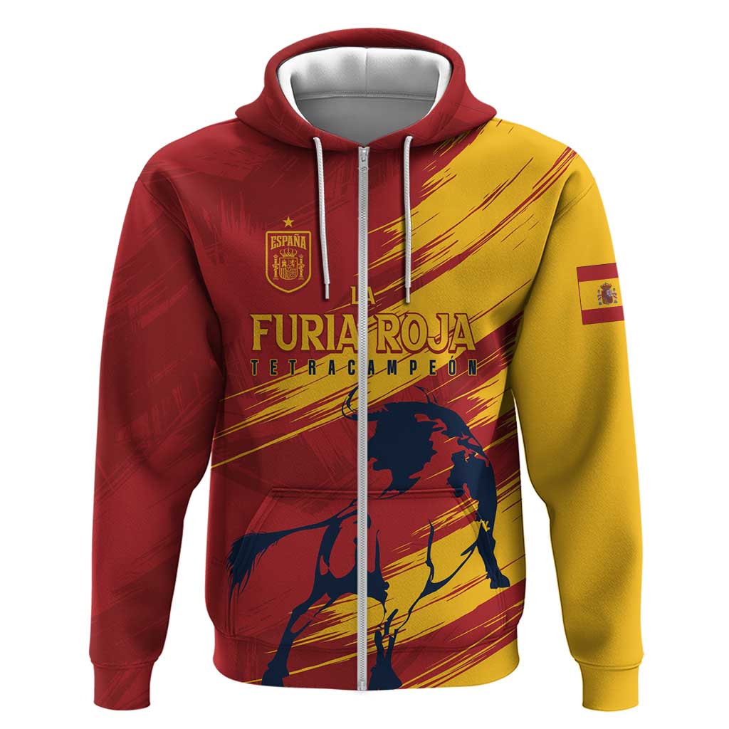Spain La Furia Roja Custom Hoodie 2024 Tetracampeon Espana LT7