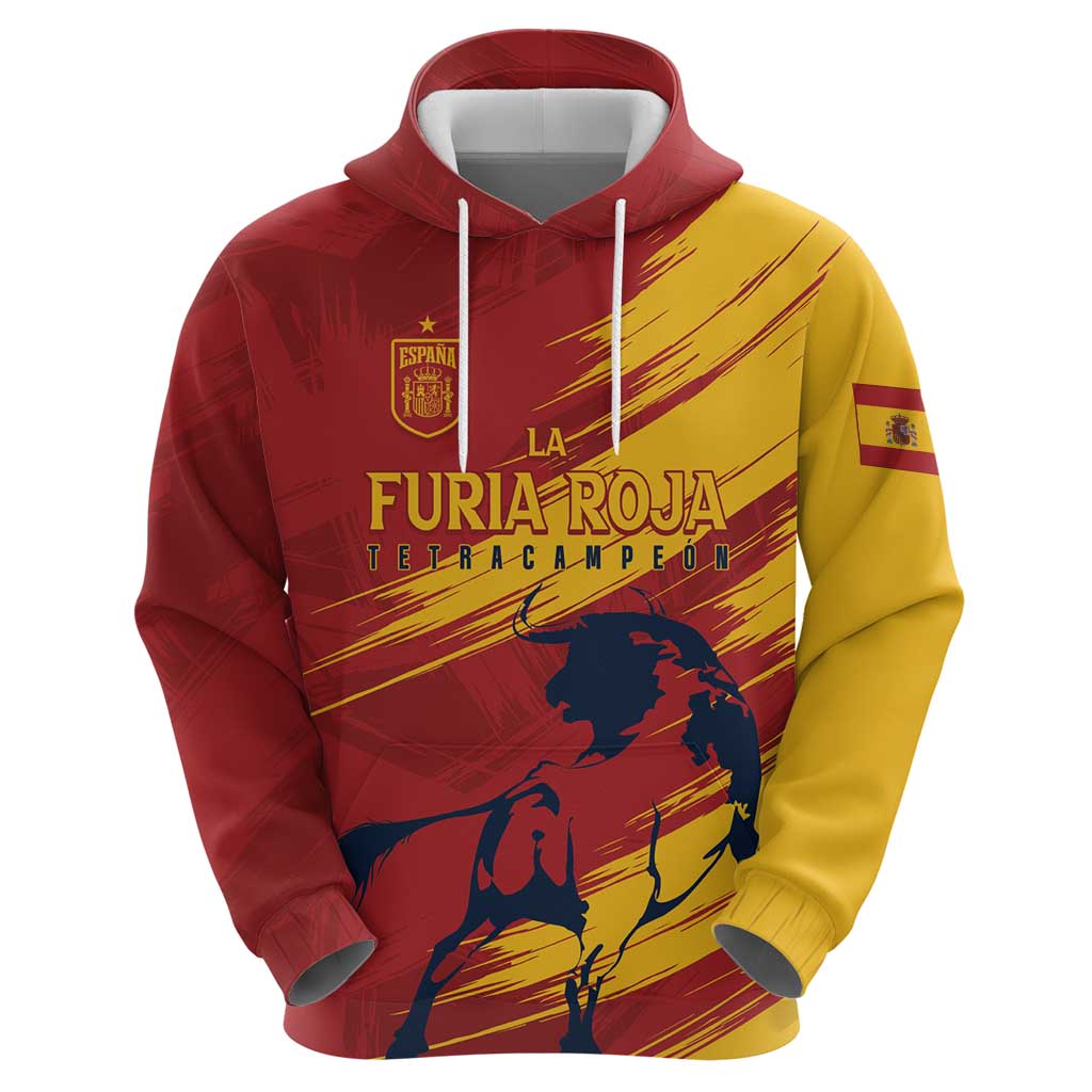 Spain La Furia Roja Custom Hoodie 2024 Tetracampeon Espana LT7