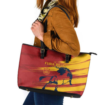 Spain La Furia Roja Leather Tote Bag 2024 Tetracampeon Espana LT7