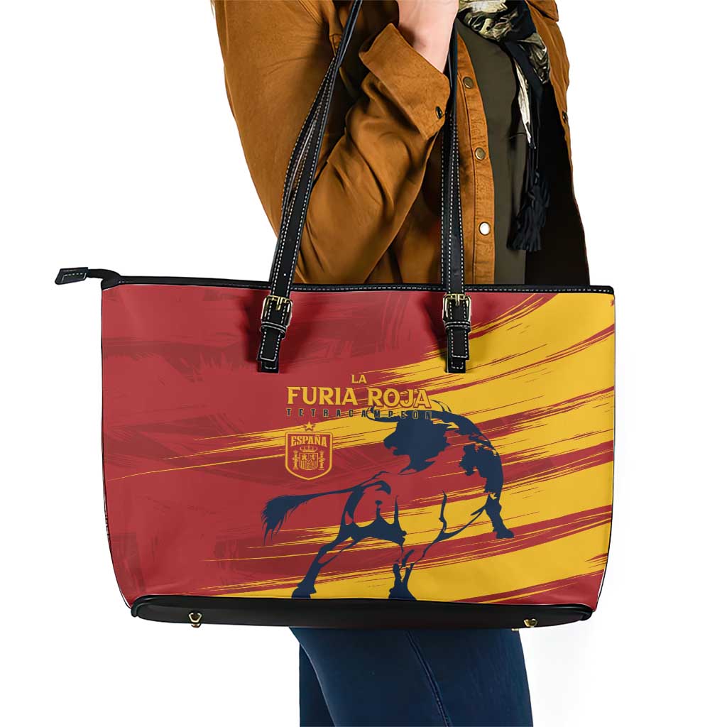 Spain La Furia Roja Leather Tote Bag 2024 Tetracampeon Espana LT7