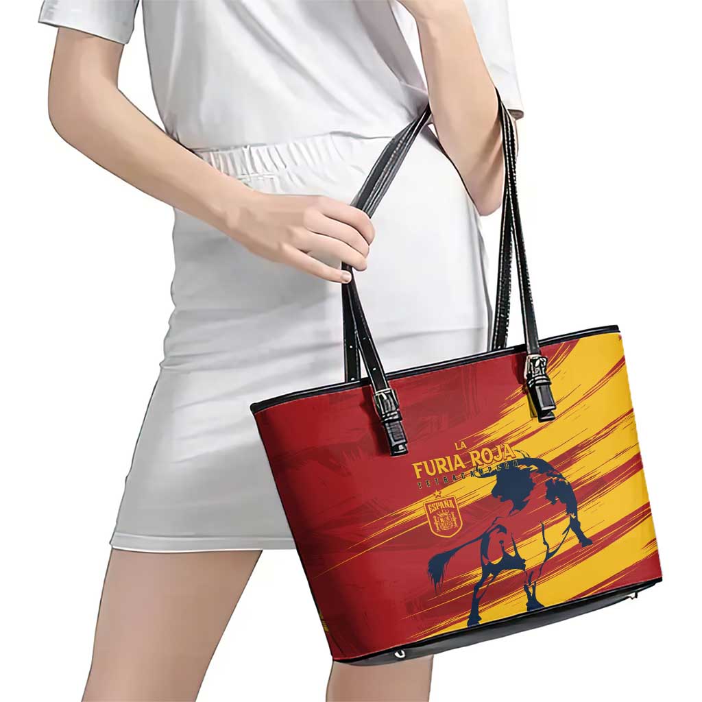 Spain La Furia Roja Leather Tote Bag 2024 Tetracampeon Espana LT7