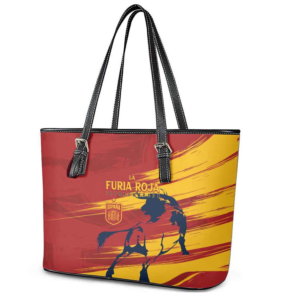 Spain La Furia Roja Leather Tote Bag 2024 Tetracampeon Espana LT7