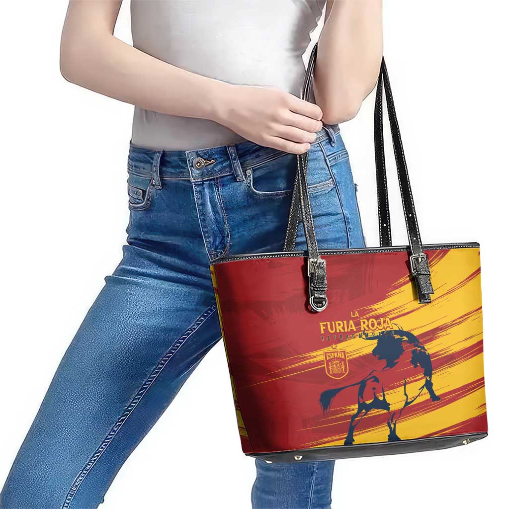 Spain La Furia Roja Leather Tote Bag 2024 Tetracampeon Espana LT7