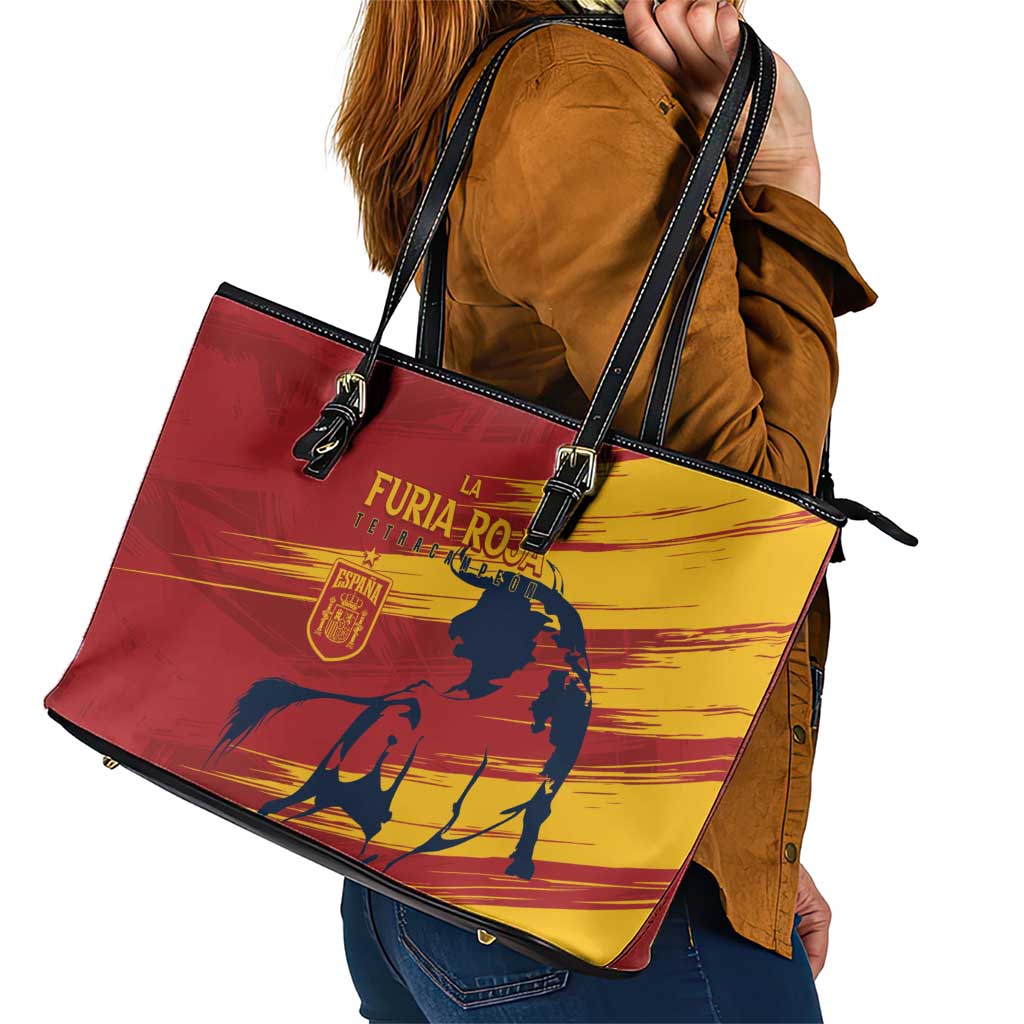 Spain La Furia Roja Leather Tote Bag 2024 Tetracampeon Espana LT7