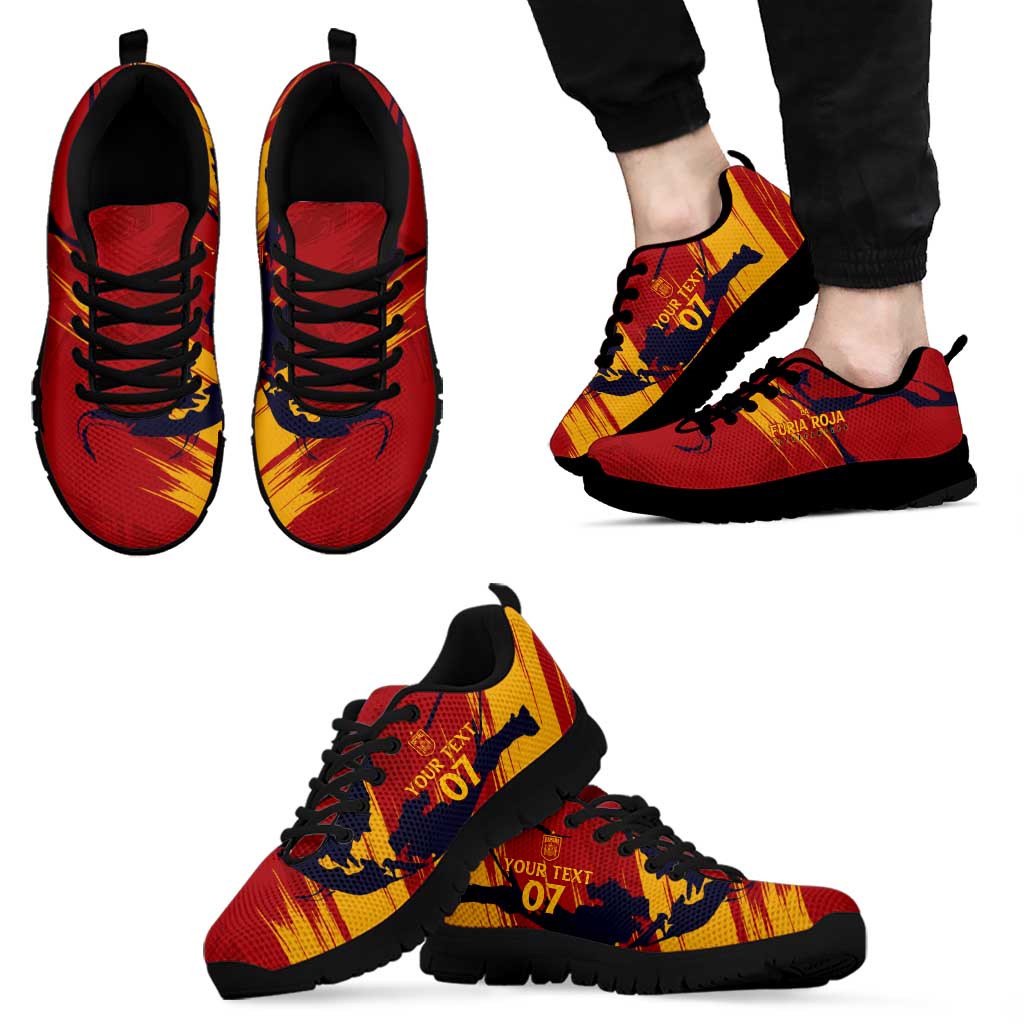 Spain La Furia Roja Custom Sneakers 2024 Tetracampeon Espana LT7