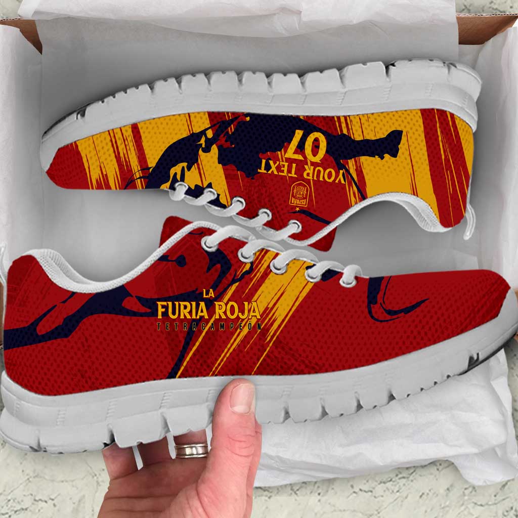 Spain La Furia Roja Custom Sneakers 2024 Tetracampeon Espana LT7
