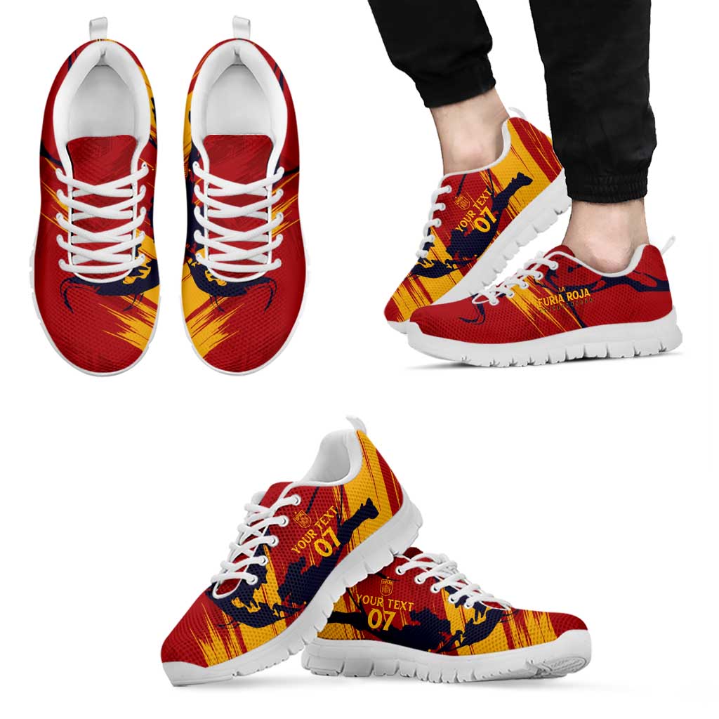 Spain La Furia Roja Custom Sneakers 2024 Tetracampeon Espana LT7