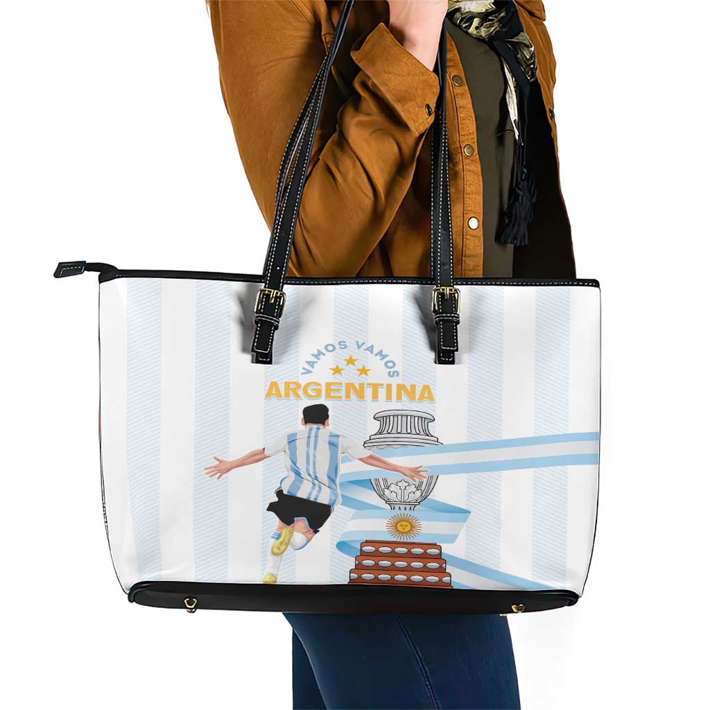 Argentina Campeones Leather Tote Bag Vamos Vamos Albiceleste LT7
