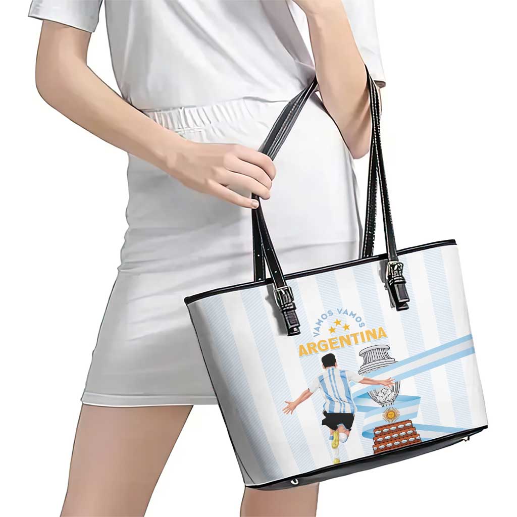 Argentina Campeones Leather Tote Bag Vamos Vamos Albiceleste LT7