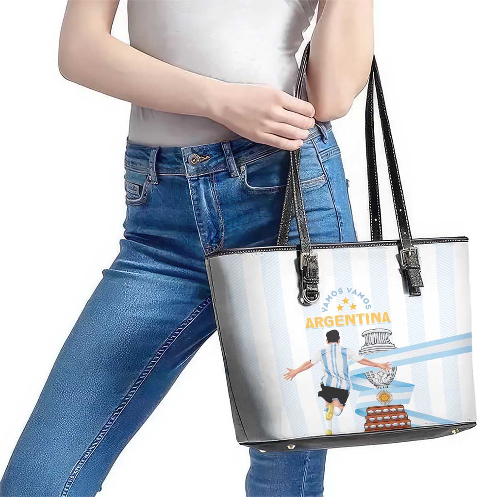 Argentina Campeones Leather Tote Bag Vamos Vamos Albiceleste LT7