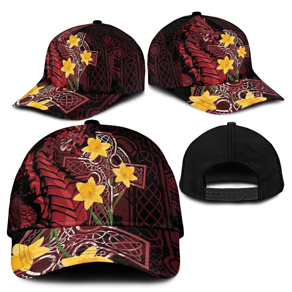 Wales Cymru Am Byth Classic Cap Welsh Dragon with Celtic Cross LT7