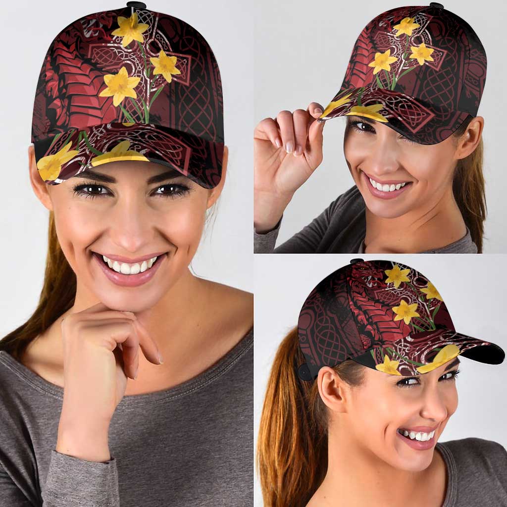 Wales Cymru Am Byth Classic Cap Welsh Dragon with Celtic Cross LT7