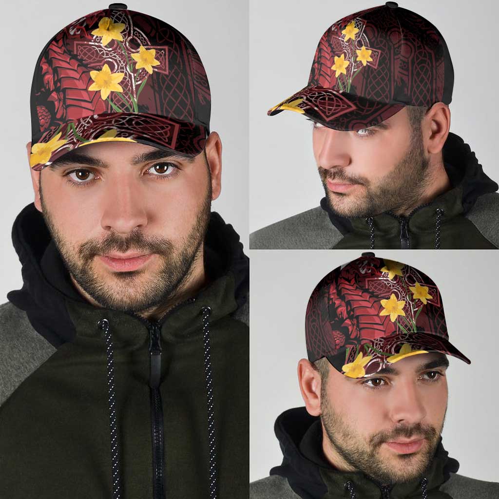 Wales Cymru Am Byth Classic Cap Welsh Dragon with Celtic Cross LT7