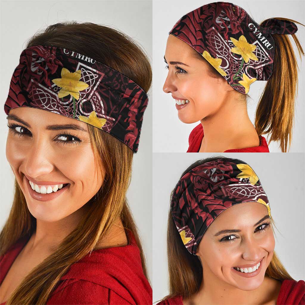Wales Cymru Am Byth Neck Gaiter Welsh Dragon with Celtic Cross LT7