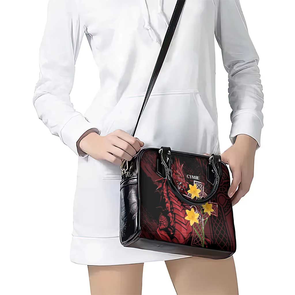 Wales Cymru Am Byth Shoulder Handbag Welsh Dragon with Celtic Cross LT7