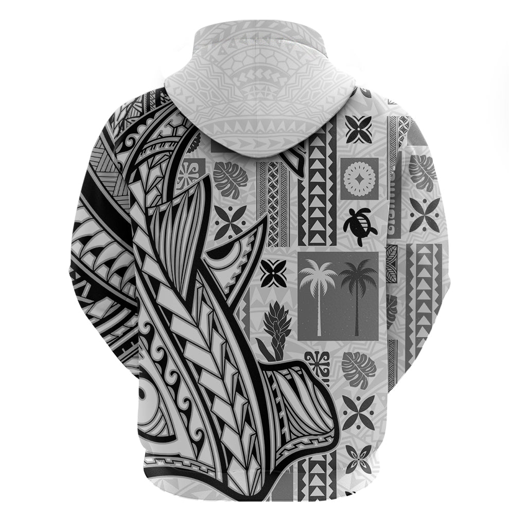 Samoa Tapa Hoodie Siapo Mix Tatau Patterns - White LT7