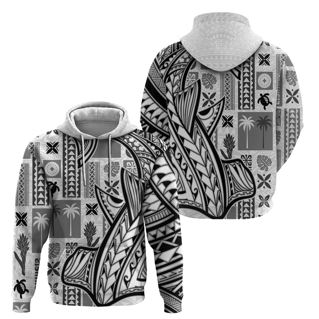 Samoa Tapa Hoodie Siapo Mix Tatau Patterns - White LT7