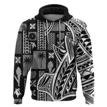 Samoa Tapa Hoodie Siapo Mix Tatau Patterns - Black LT7