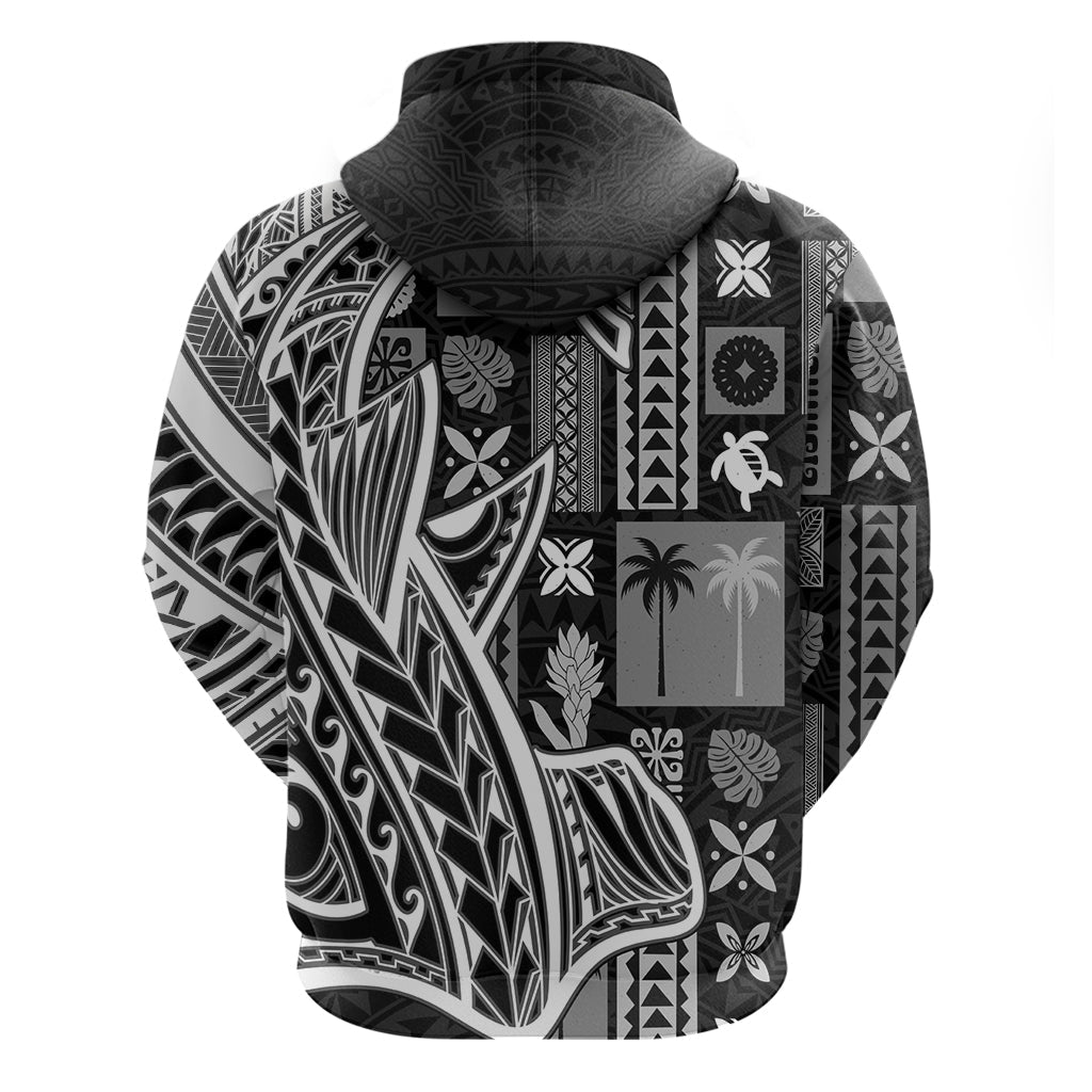 Samoa Tapa Hoodie Siapo Mix Tatau Patterns - Black LT7