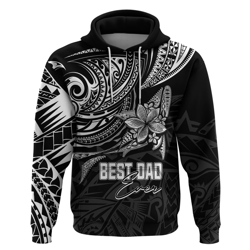 Personalised Father's Day Polynesian Hoodie Best Dad Ever - Black LT7