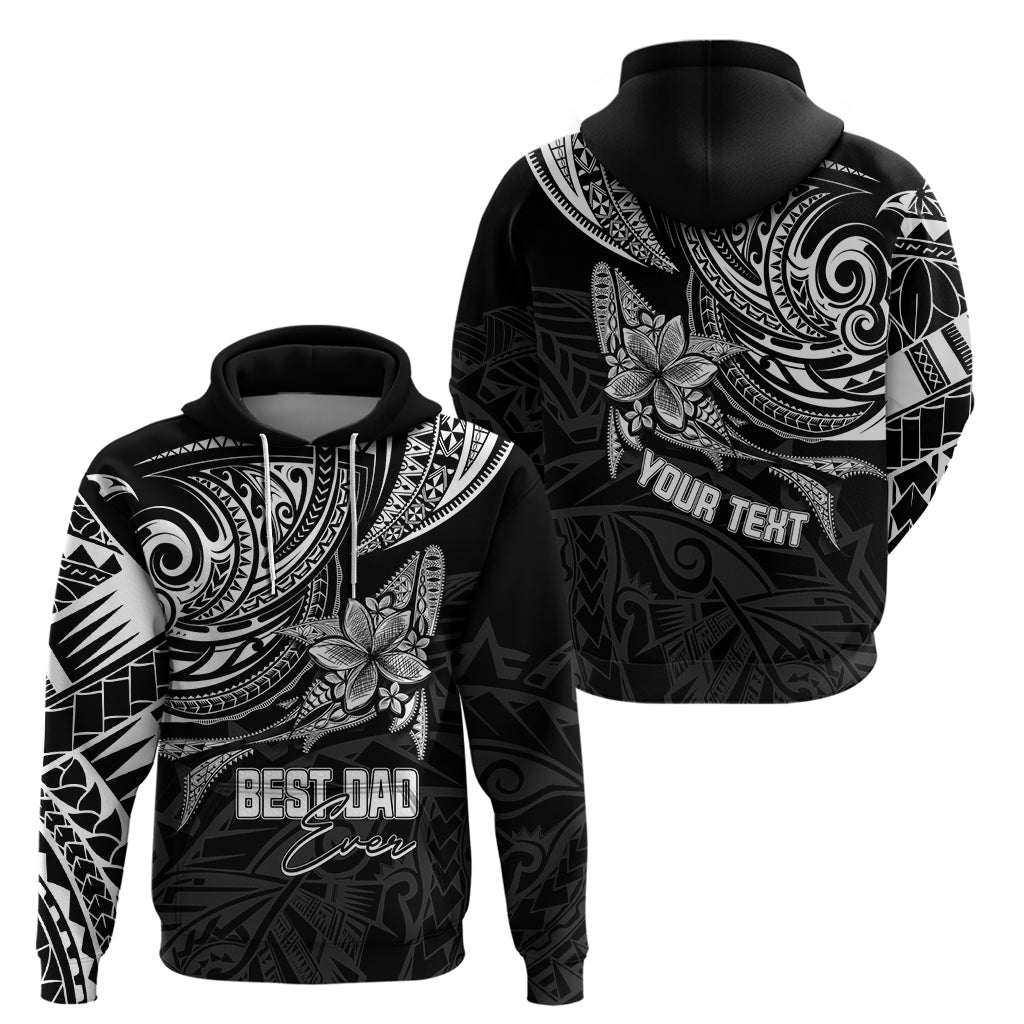Personalised Father's Day Polynesian Hoodie Best Dad Ever - Black LT7