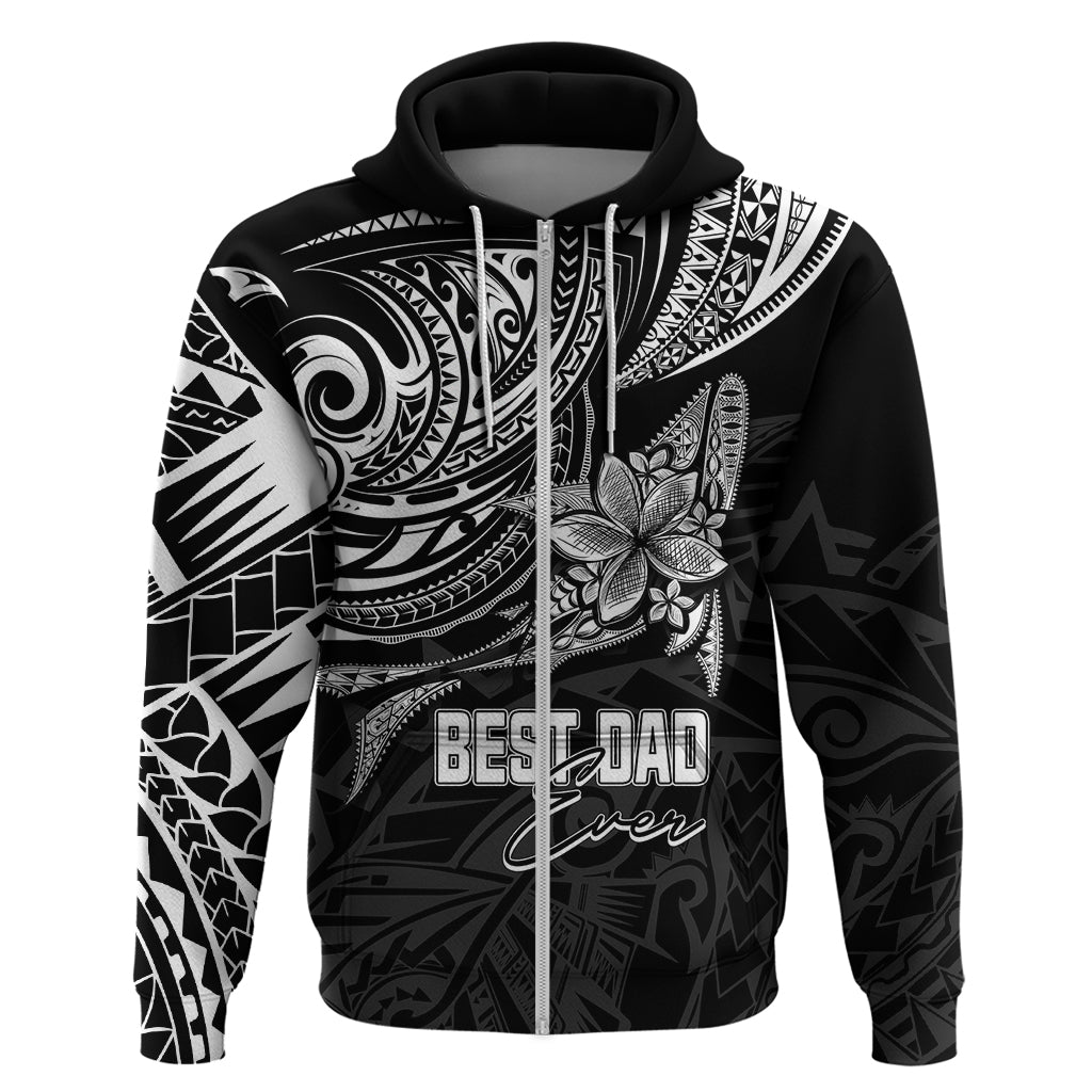 Personalised Father's Day Polynesian Hoodie Best Dad Ever - Black LT7