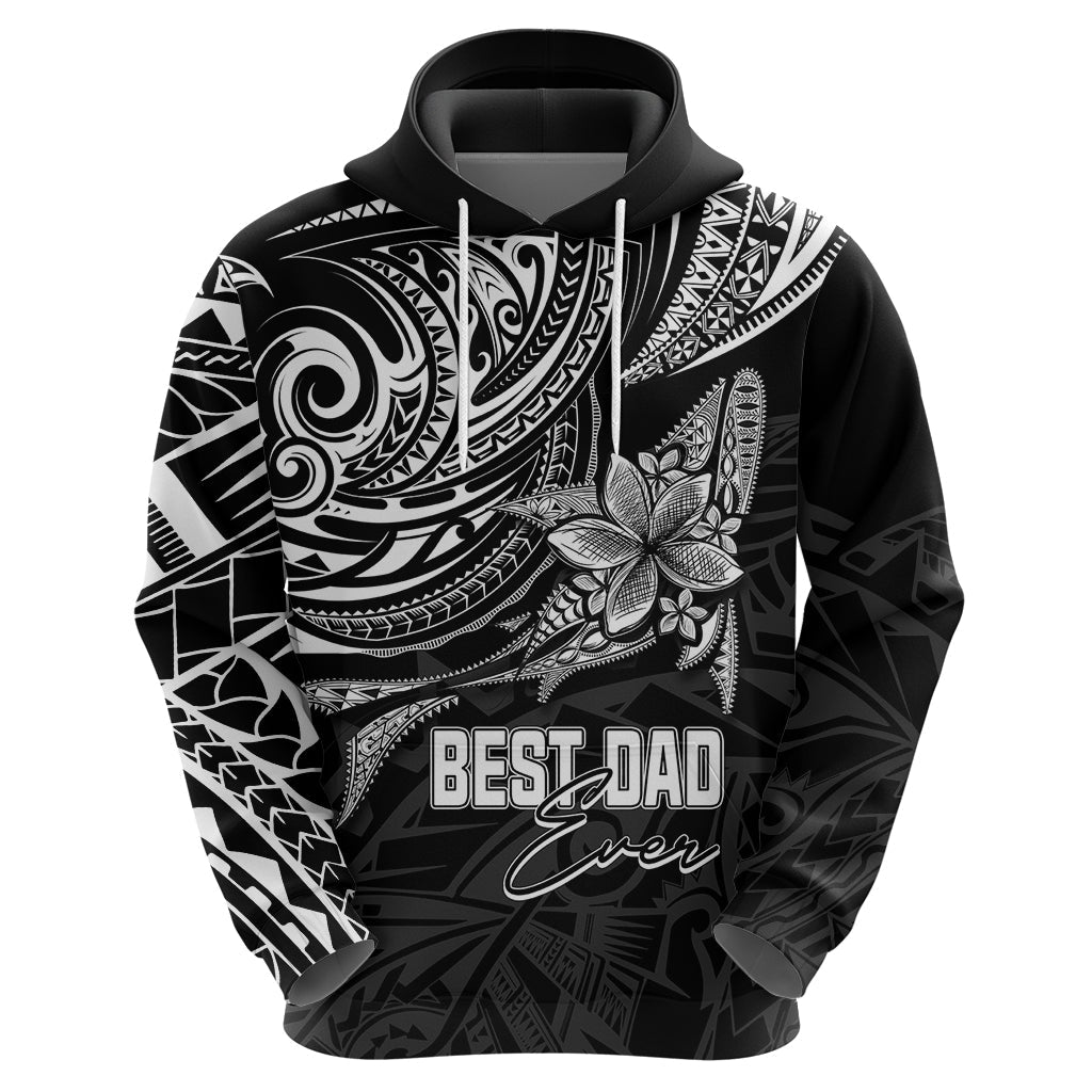 Personalised Father's Day Polynesian Hoodie Best Dad Ever - Black LT7
