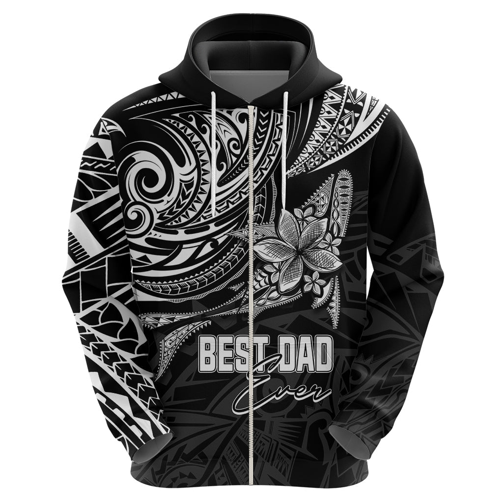 Personalised Father's Day Polynesian Hoodie Best Dad Ever - Black LT7