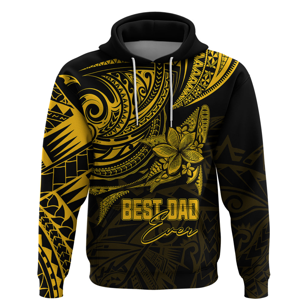 Personalised Father's Day Polynesian Hoodie Best Dad Ever - Gold LT7