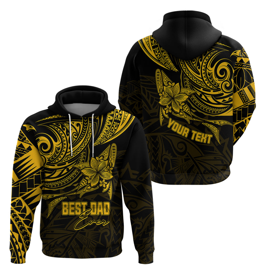 Personalised Father's Day Polynesian Hoodie Best Dad Ever - Gold LT7