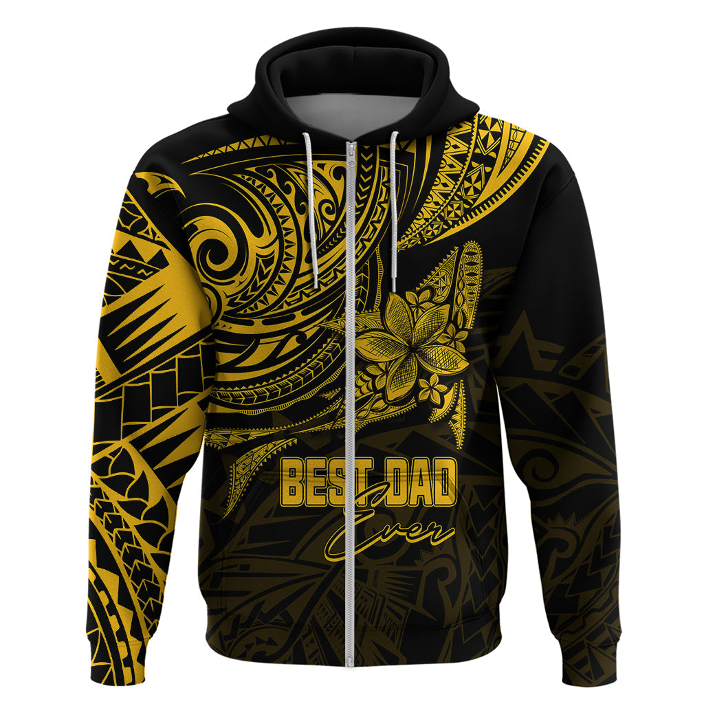 Personalised Father's Day Polynesian Hoodie Best Dad Ever - Gold LT7