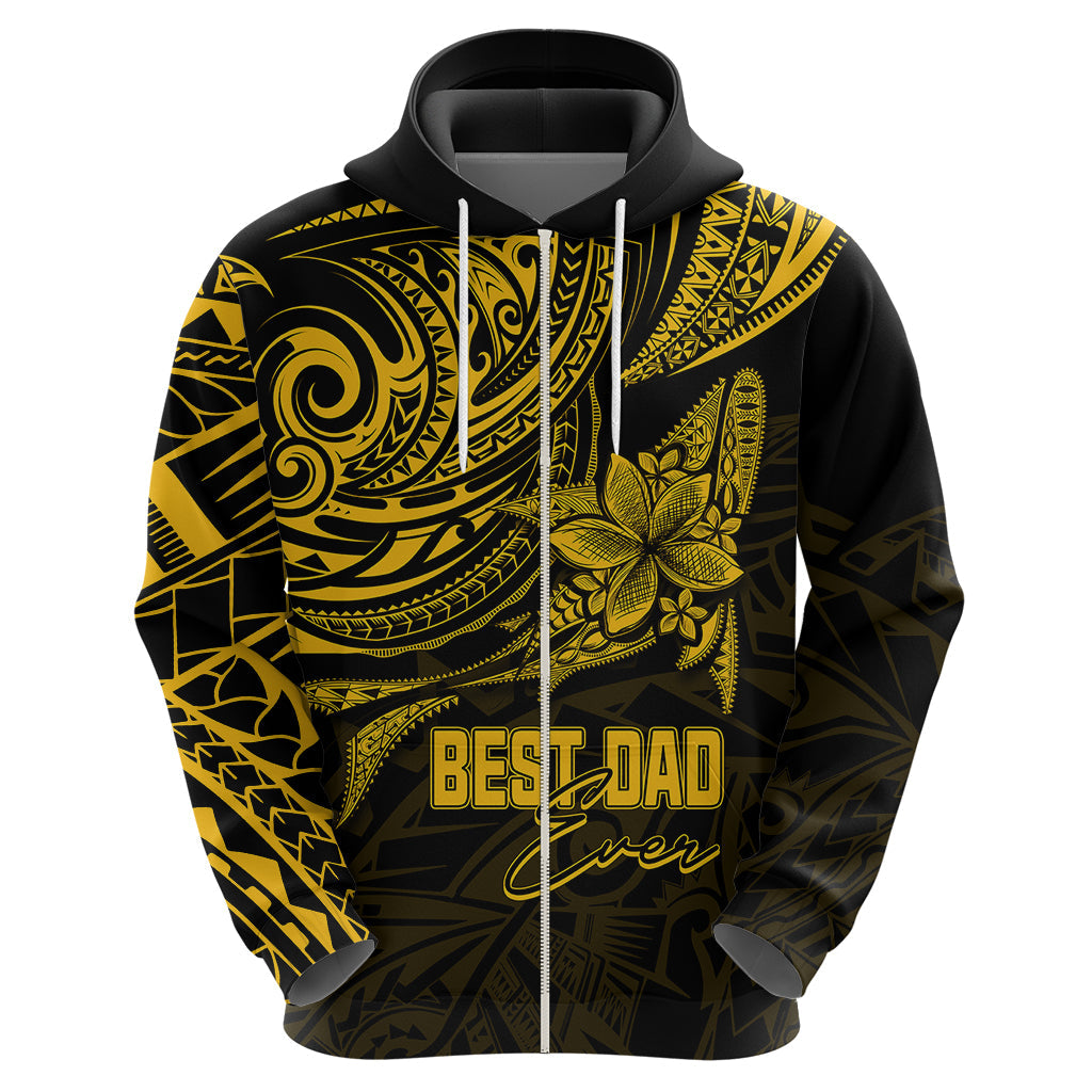 Personalised Father's Day Polynesian Hoodie Best Dad Ever - Gold LT7