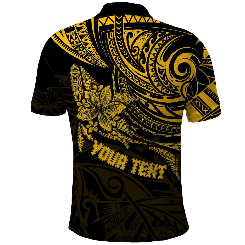Custom Fathers Day Polynesian Polo Shirt Best Dad Ever Gold LT7