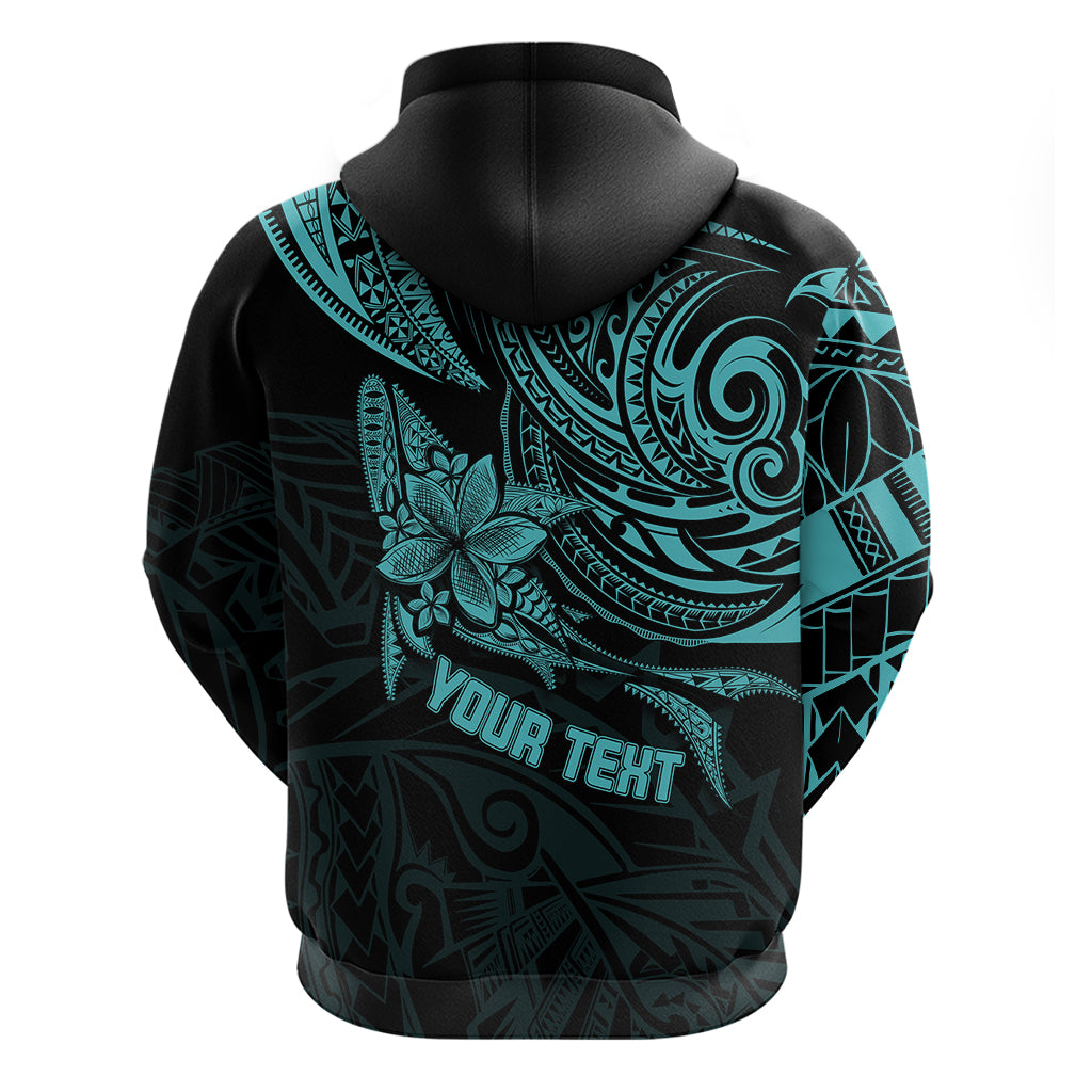 Personalised Father's Day Polynesian Hoodie Best Dad Ever - Turquoise LT7
