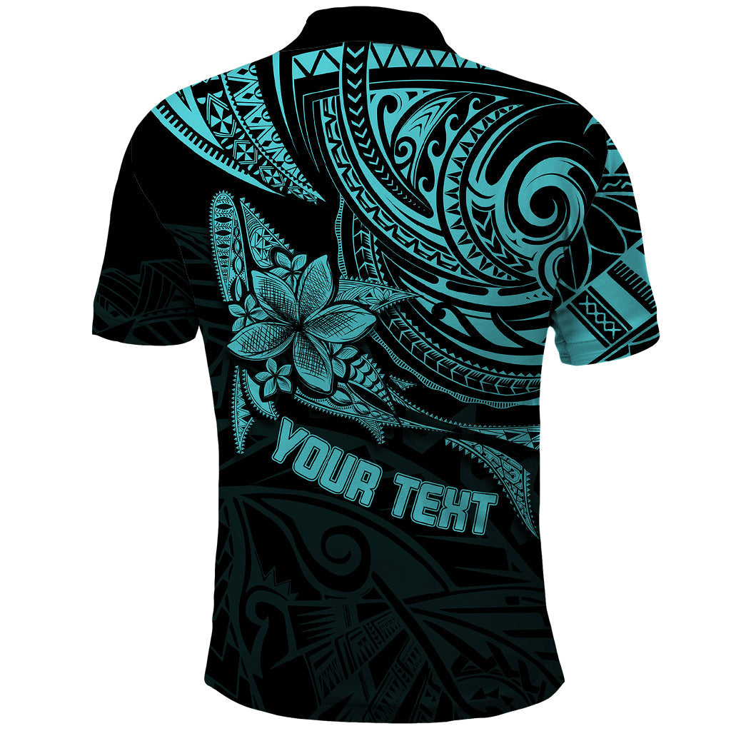 Custom Fathers Day Polynesian Polo Shirt Best Dad Ever Turquoise LT7