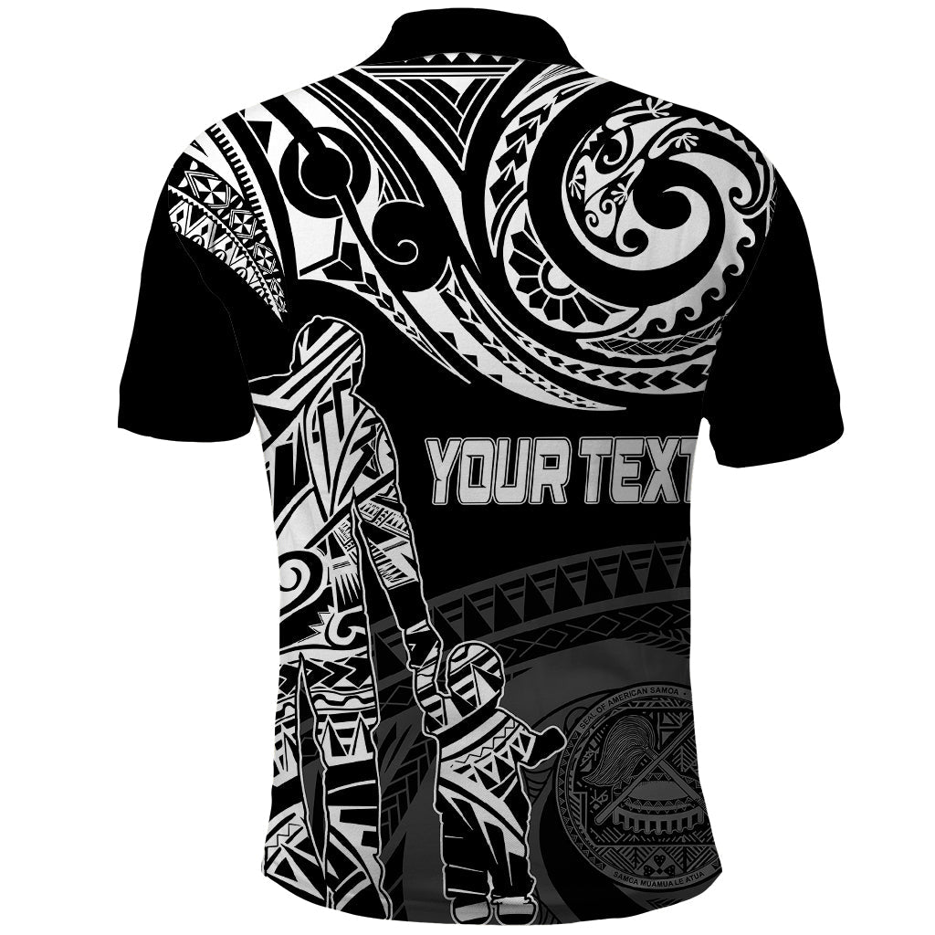Custom Fathers Day American Samoa Polo Shirt Polynesian Dad and Kid LT7