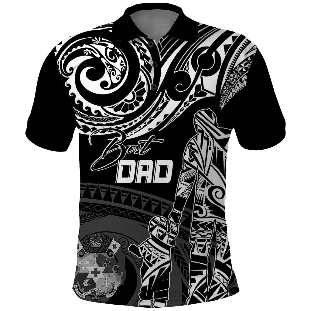 Custom Fathers Day Tonga Polo Shirt Polynesian Dad and Kid LT7