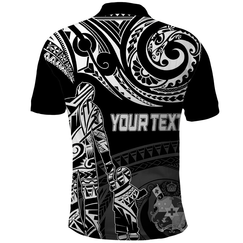 Custom Fathers Day Tonga Polo Shirt Polynesian Dad and Kid LT7