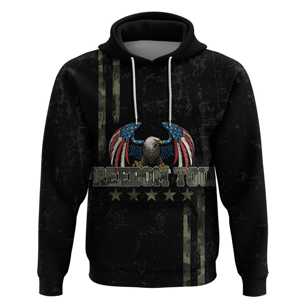 USA Bald Eagle Freedom Tour 1776 Born To Be Free Hoodie Camouflage Style LT7