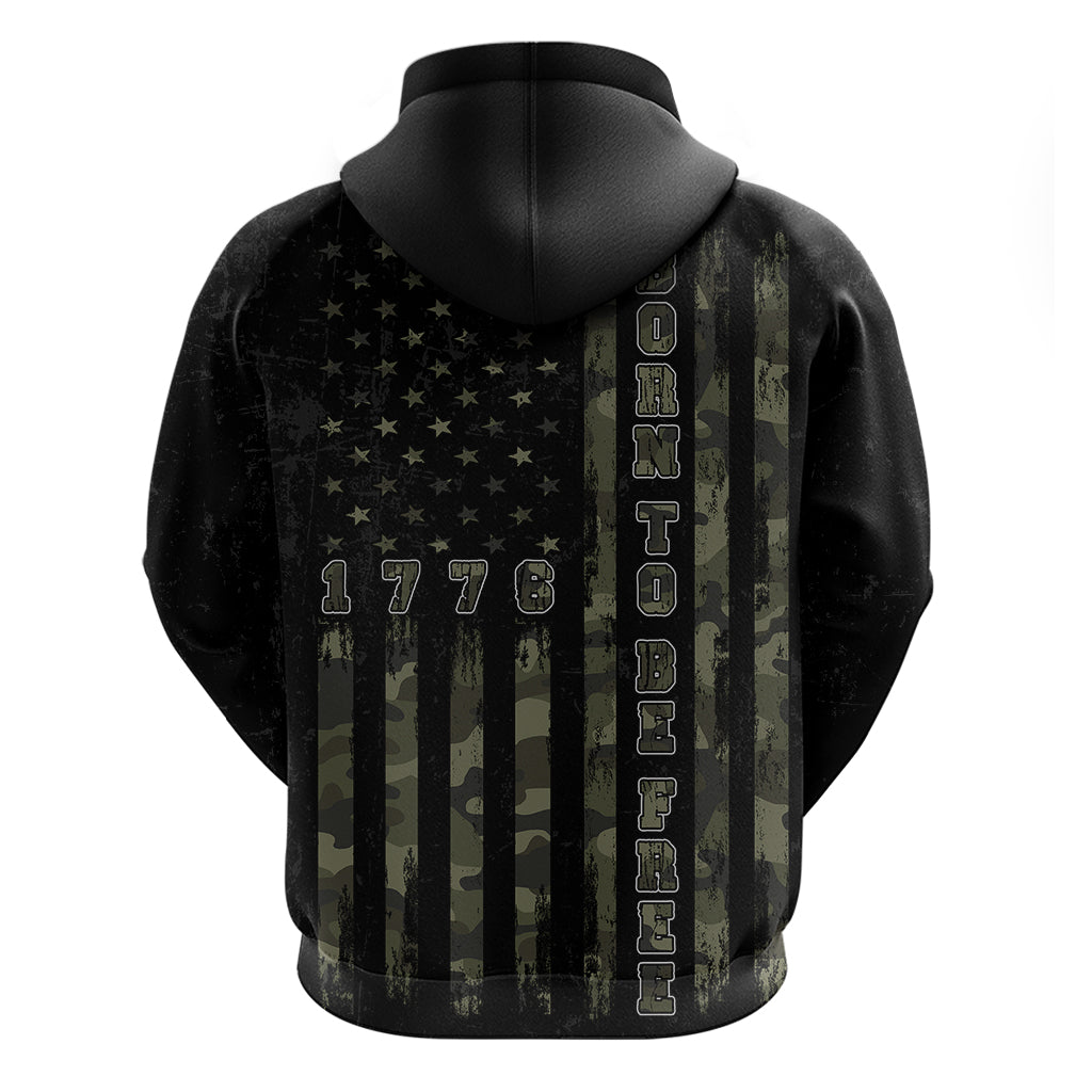USA Bald Eagle Freedom Tour 1776 Born To Be Free Hoodie Camouflage Style LT7