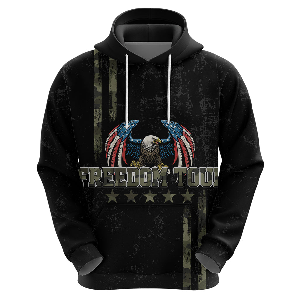 USA Bald Eagle Freedom Tour 1776 Born To Be Free Hoodie Camouflage Style LT7