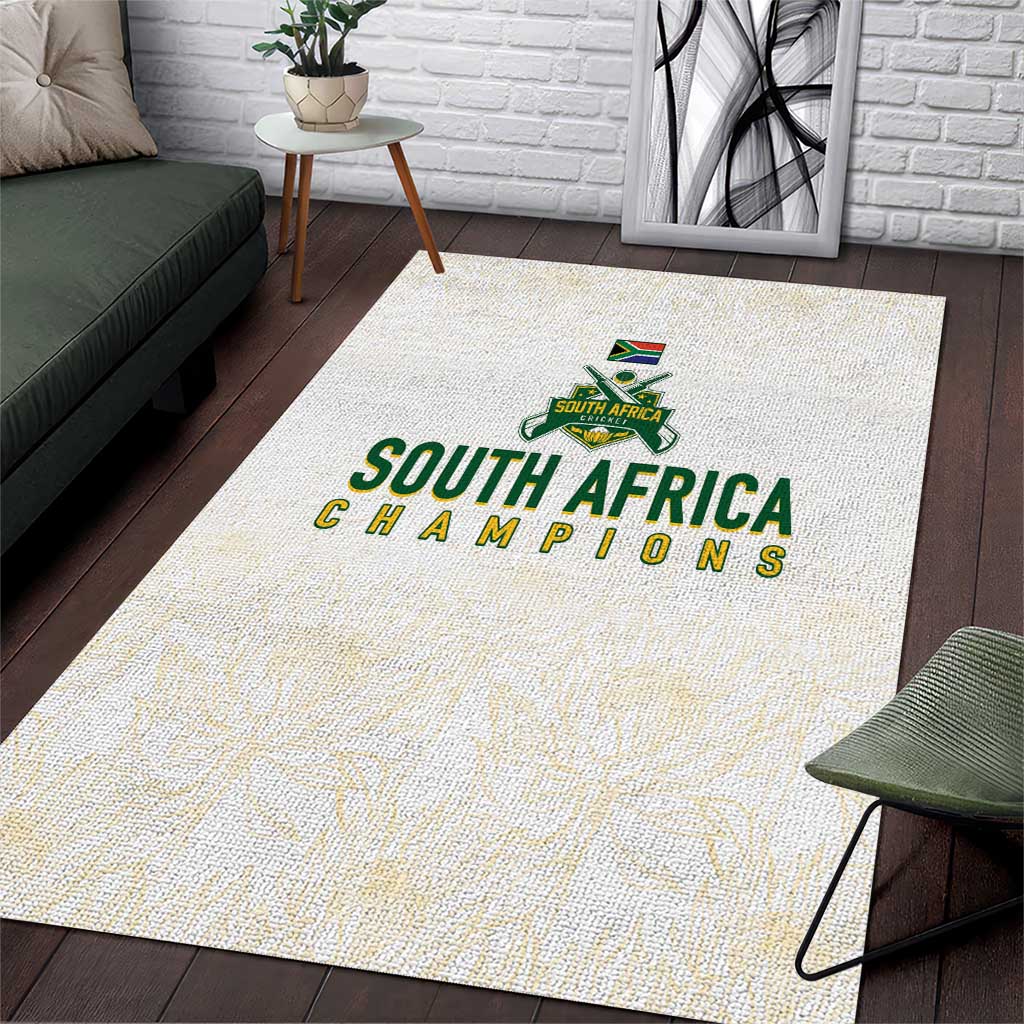 South Africa Cricket Champion Area Rug Gold Proteas - All White LT7