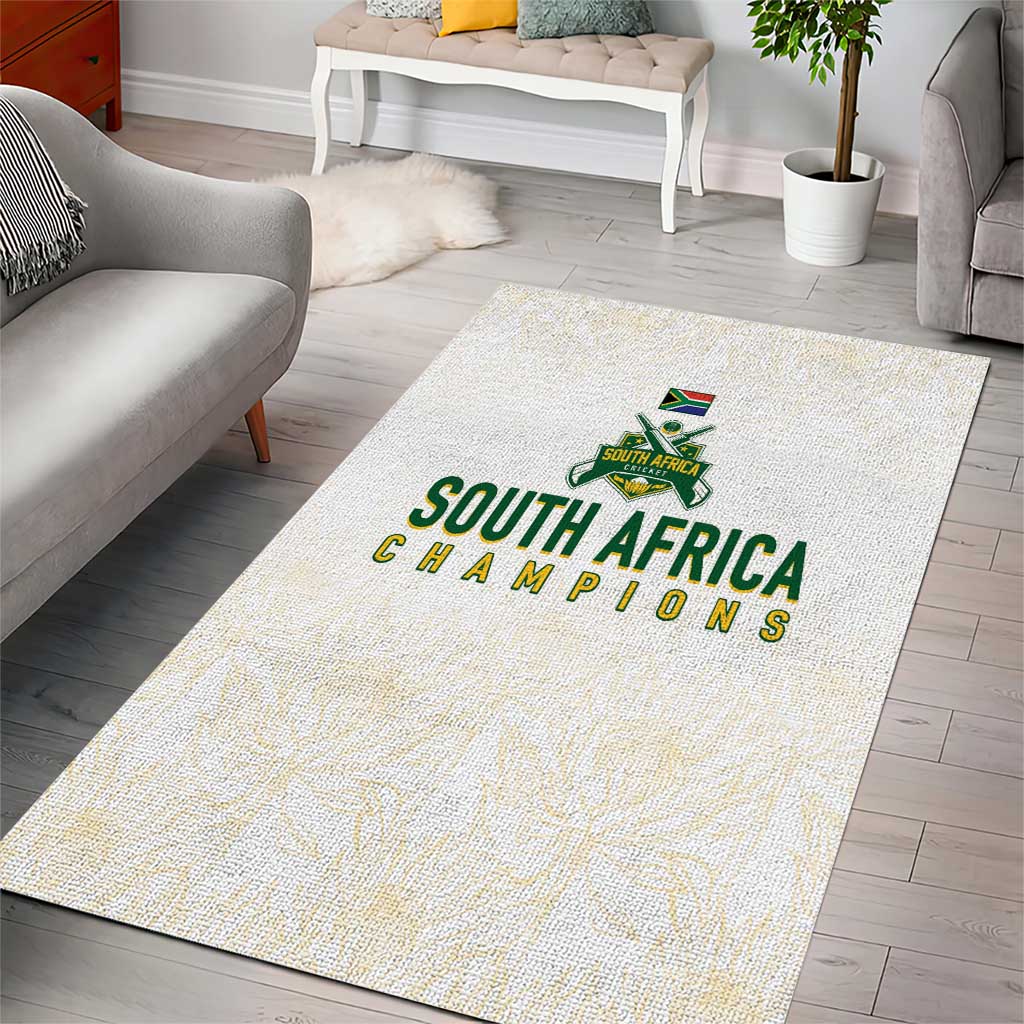 South Africa Cricket Champion Area Rug Gold Proteas - All White LT7
