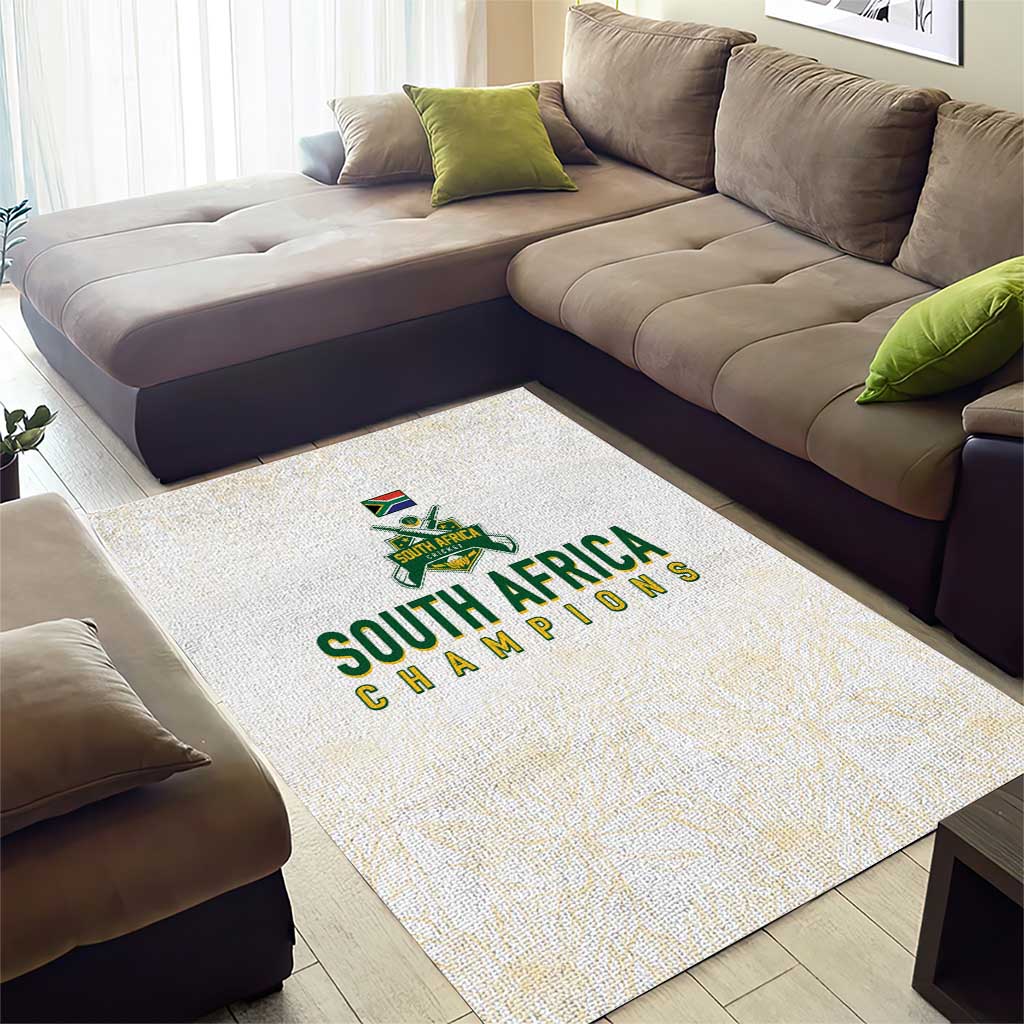 South Africa Cricket Champion Area Rug Gold Proteas - All White LT7