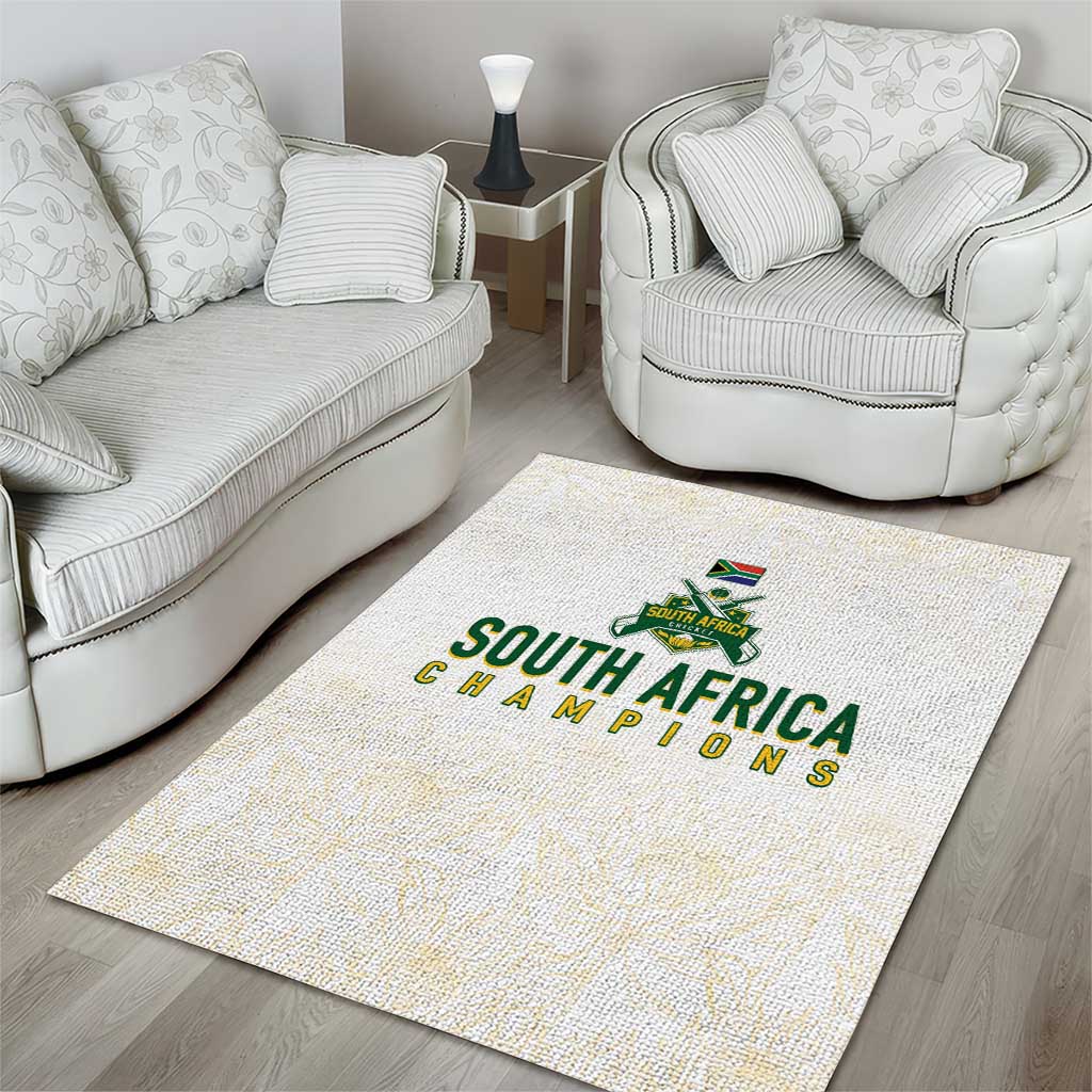 South Africa Cricket Champion Area Rug Gold Proteas - All White LT7