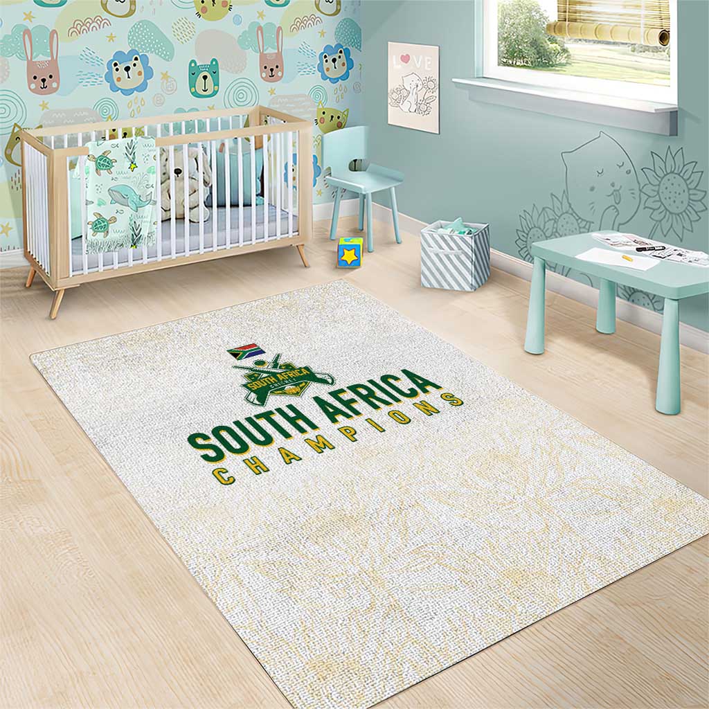 South Africa Cricket Champion Area Rug Gold Proteas - All White LT7